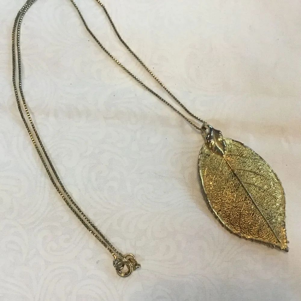 Goldtone Leaf Necklace